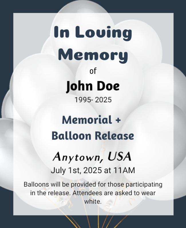 Memorial Balloon Release Event Flyer Template