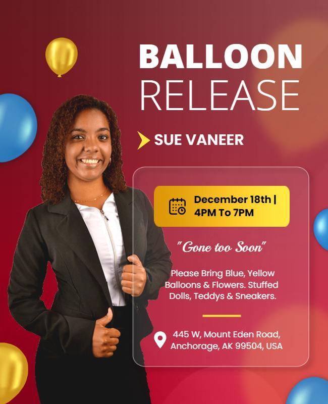 Colorful Balloon Release Celebration Event Flyer Template