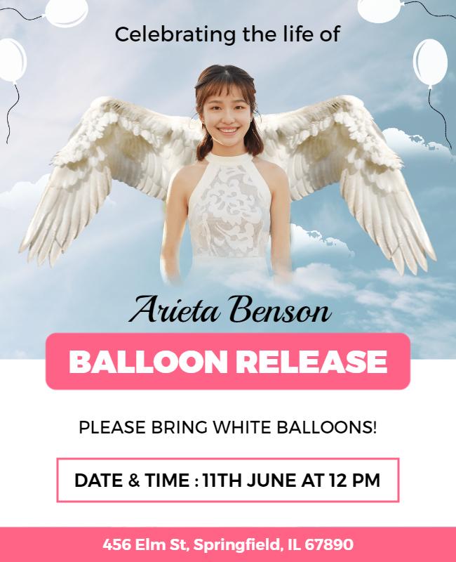 Memorial Balloon Release Tribute Flyer Template