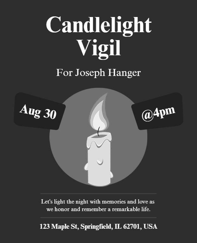 Memorial Candlelight Vigil Event Flyer Template