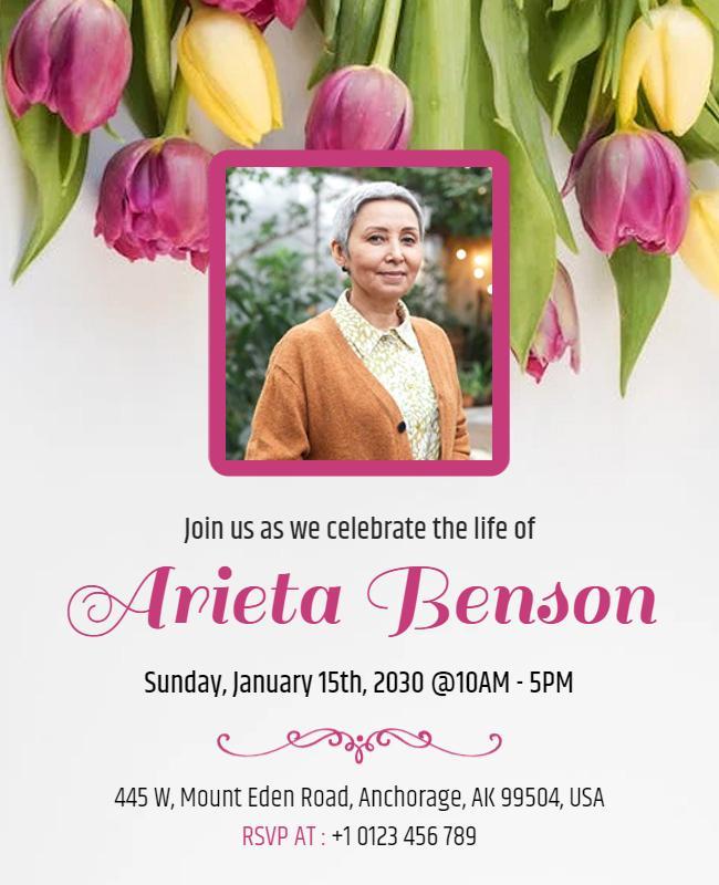 Memorial Celebration Event Invitation Flyer Template