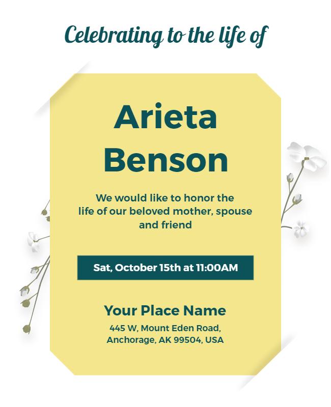 Memorial Celebration Invitation Flyer Template