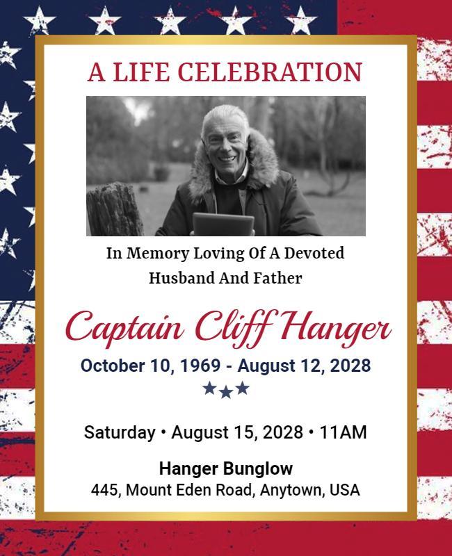 Memorial Celebration Life Tribute Flyer Template