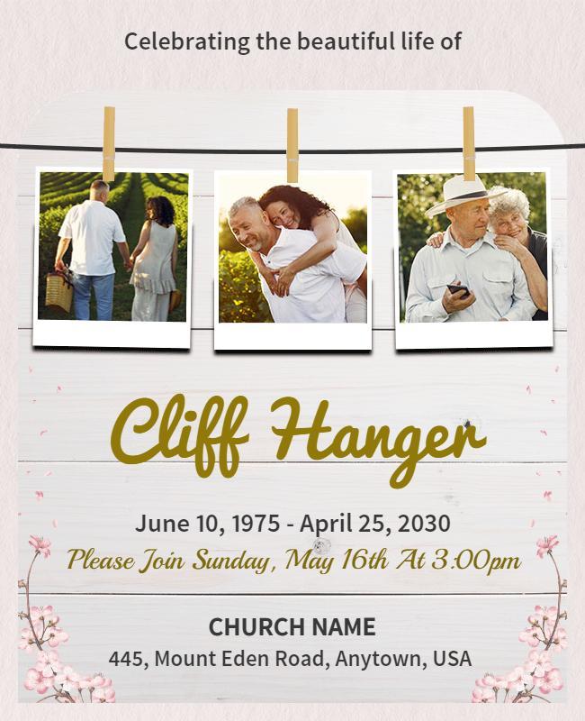 Memorial Celebration Service Invitation Flyer Template