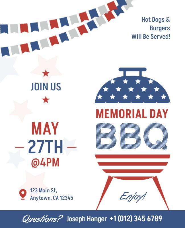 Memorial Day Bbq Event Flyer Template