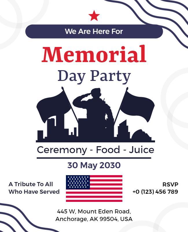 Memorial Day Celebration Ceremony Flyer Template