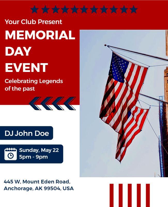 Memorial Day Celebration Event Flyer Template