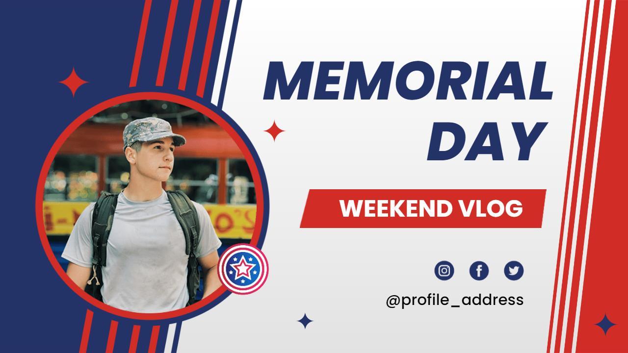 Memorial Day Celebration Weekend Vlog YouTube Thumbnail Template