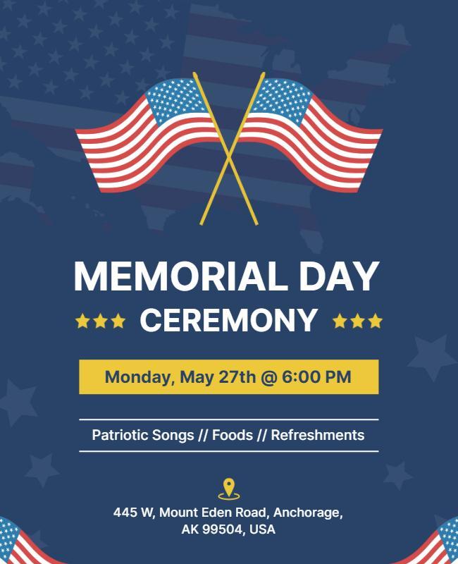 Memorial Day Ceremony Event Flyer Template