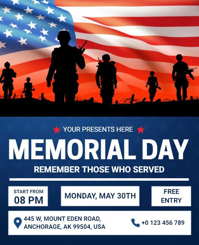 Memorial Day Commemoration Event Flyer Template