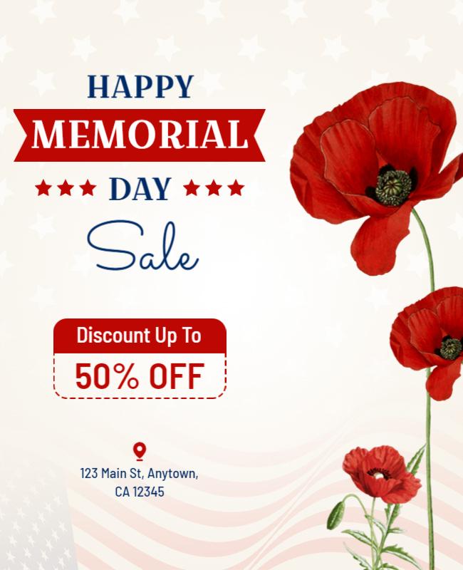 Memorial Day Discount Sale Event Flyer Template