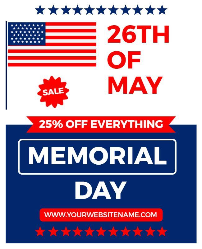 Memorial Day Sale Promotional Flyer Template