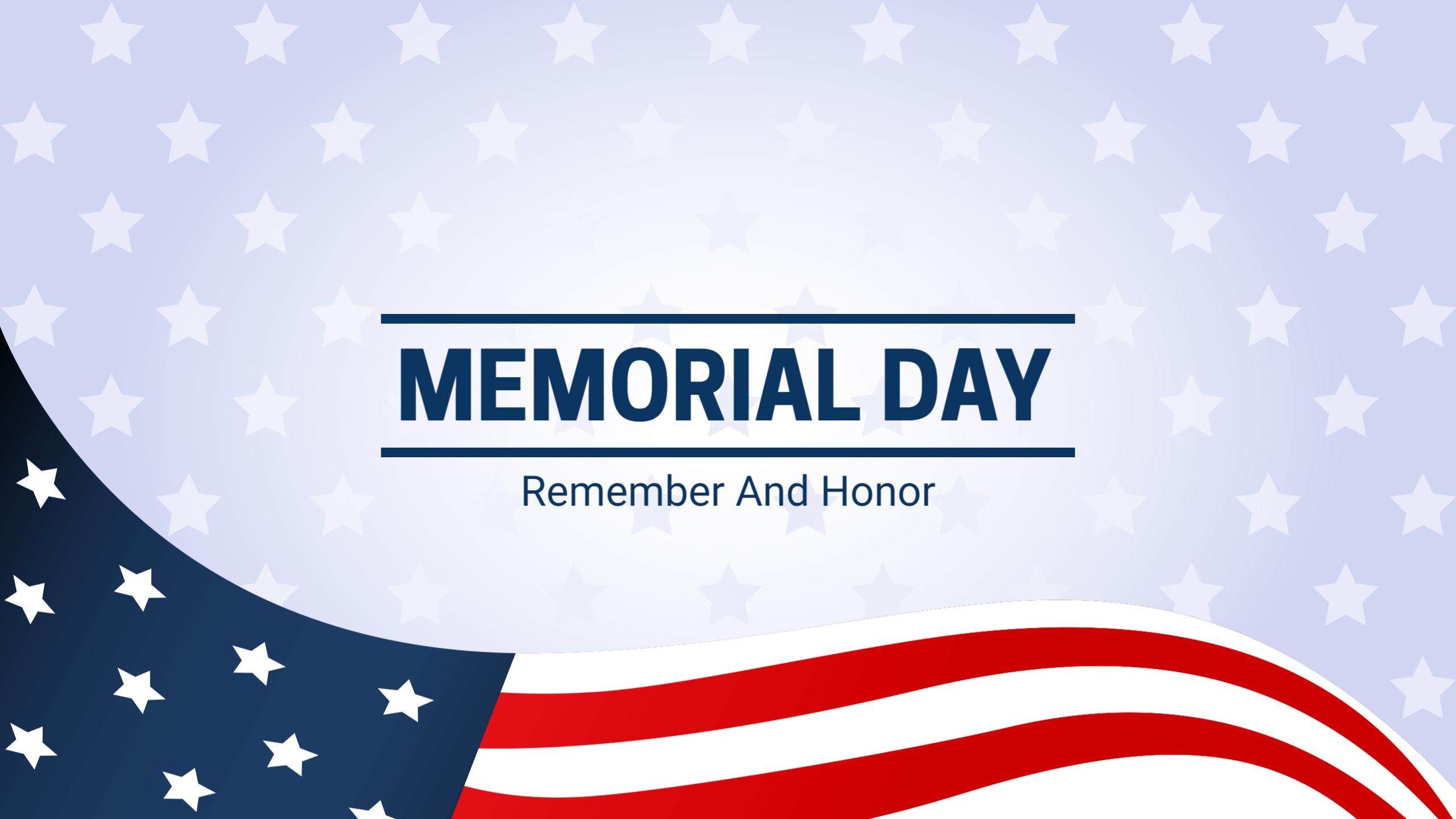 Memorial Day Tribute with Stars and Stripes YouTube Banner Template