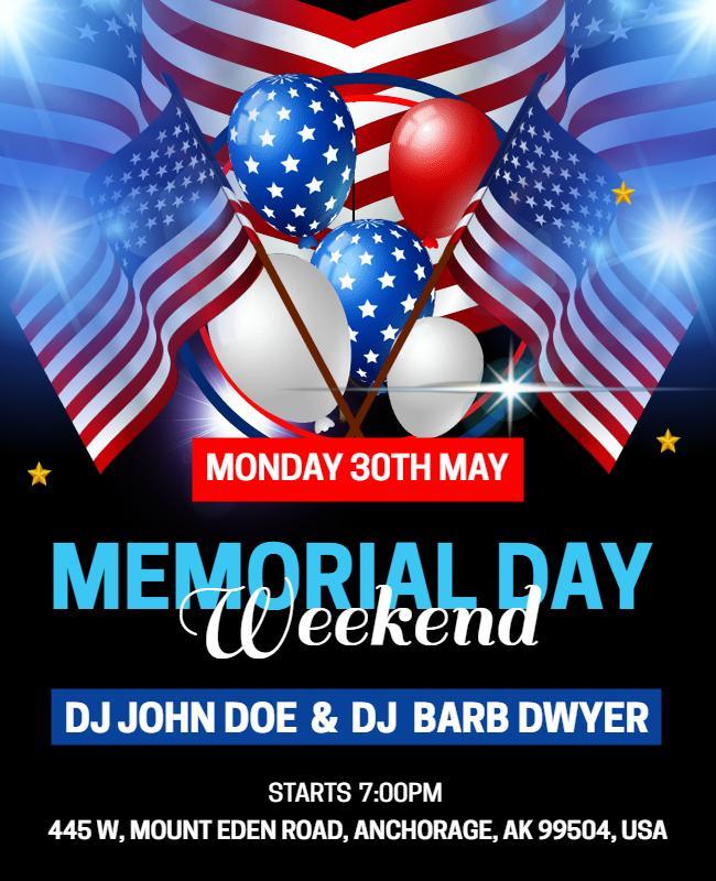 Memorial Day Weekend Celebration Flyer Template