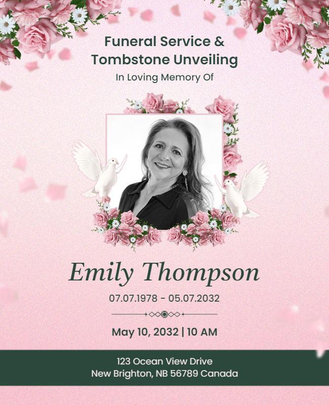 Memorial Service and Unveiling Ceremony Flyer Template