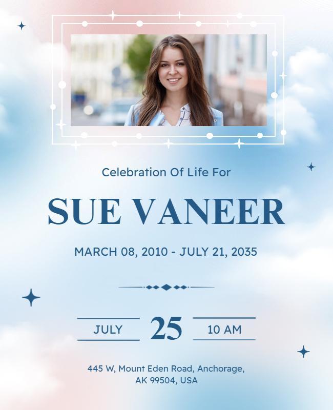 Memorial Service Commemoration Flyer Template