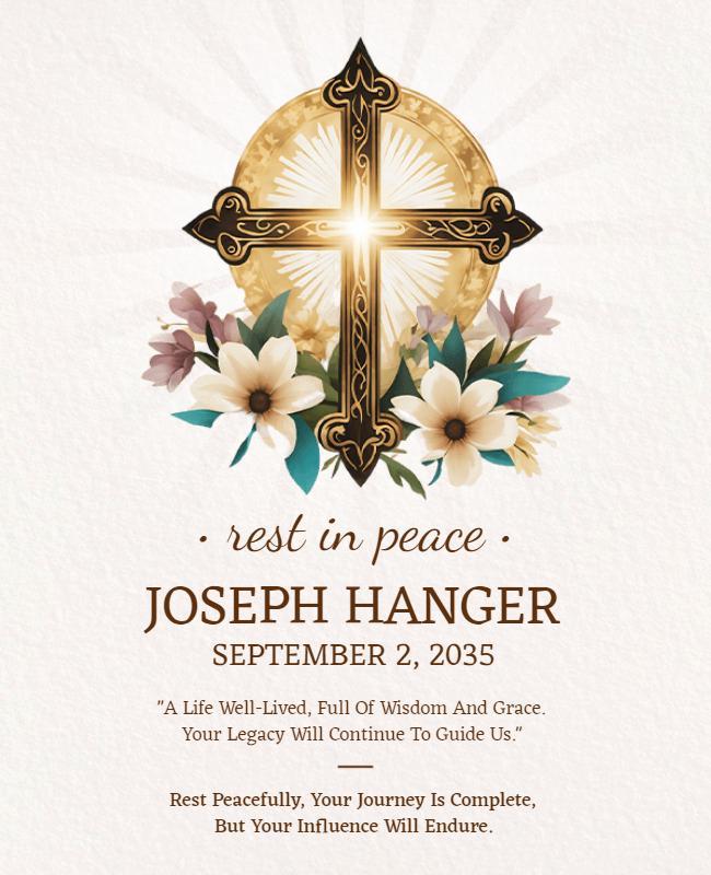 Memorial Service Floral Tribute Flyer Template