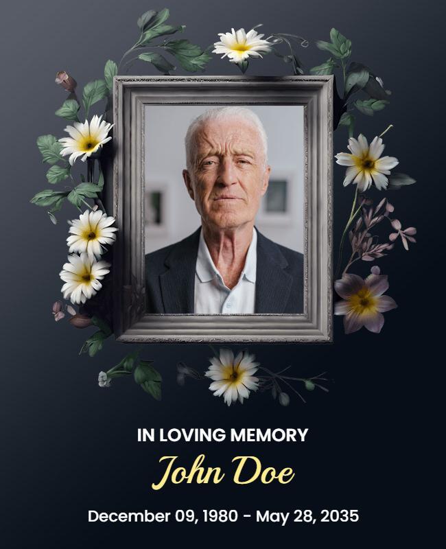 Memorial Service Tribute Announcement Flyer Template