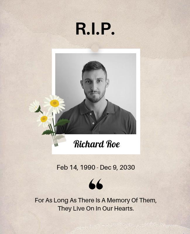 Memorial Tribute Photo Flyer Template