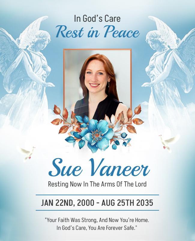 Memorial Tribute Rest in Peace Flyer Template