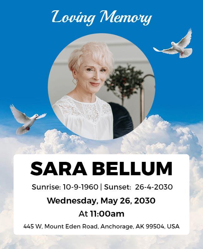 Memorial Tribute Service Announcement Flyer Template