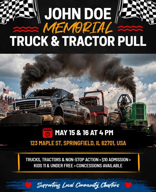 Memorial Truck and Tractor Pull Event Flyer Template