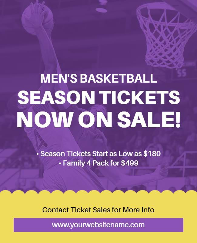 Mens Basketball Season Tickets Promotion Flyer Template