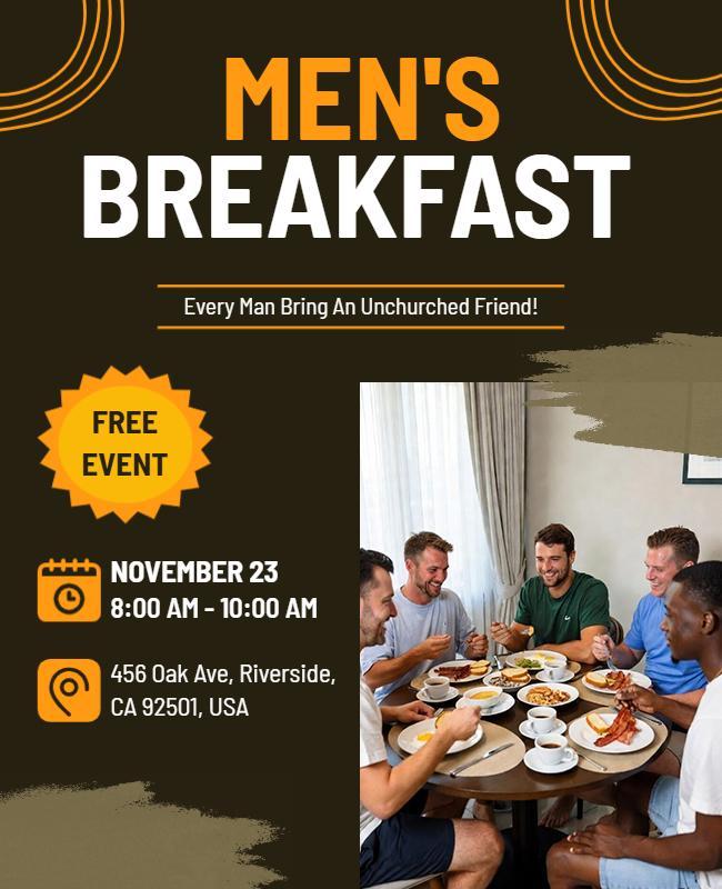 Men's Breakfast Gathering Flyer Template
