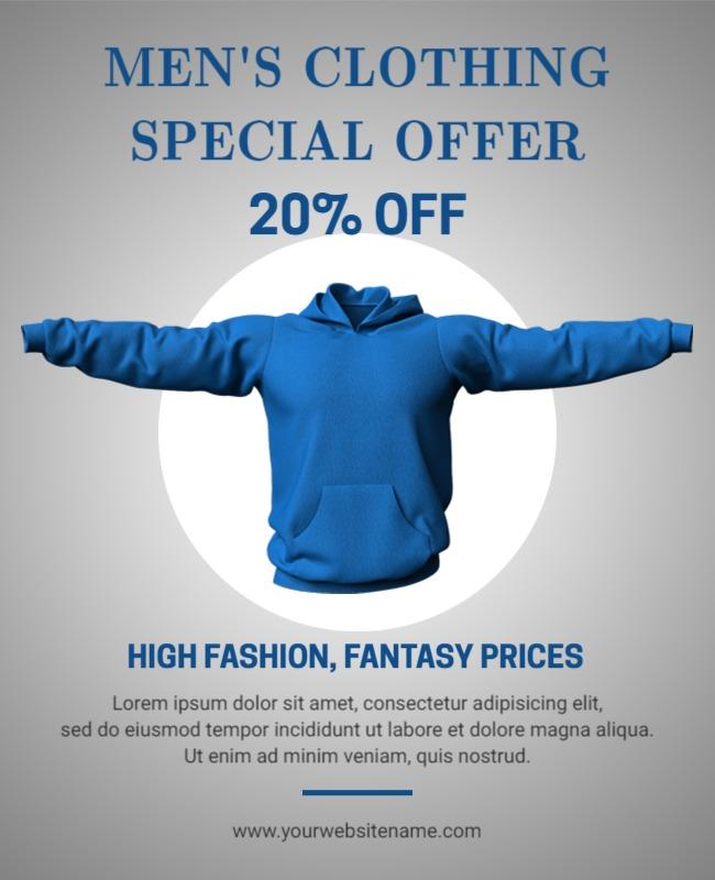 Mens Clothing Special Offer Discount Flyer Template