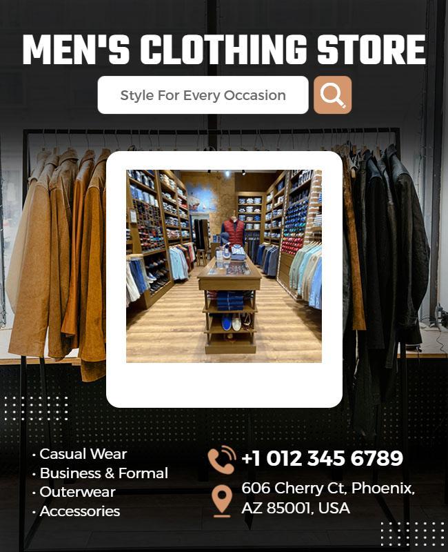 Men's Clothing Store Promotional Flyer Template