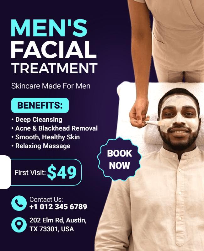 Men's Facial Treatment Promotion Flyer Template