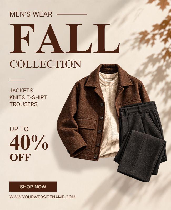 Men's Fall Clothing Collection Promotional Flyer Template