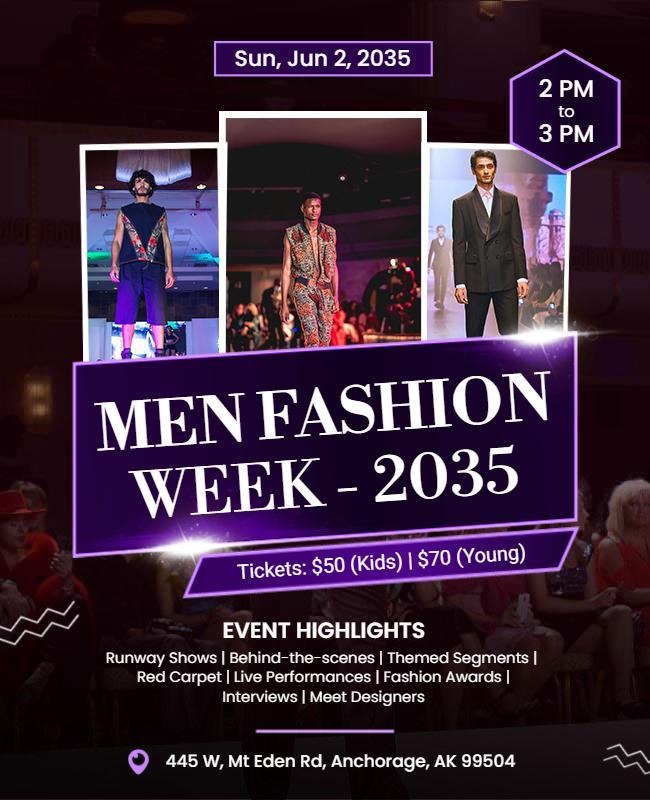 Mens Fashion Week Event Flyer Template