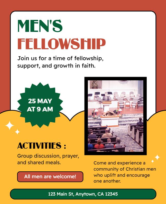 Mens Fellowship Event Flyer Template