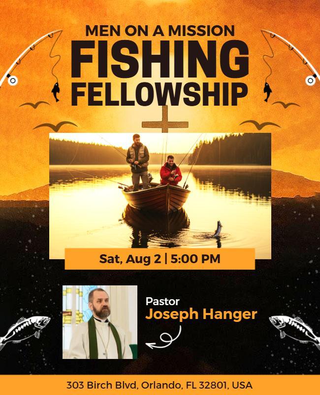 Men's Fishing Fellowship Gathering Flyer Template