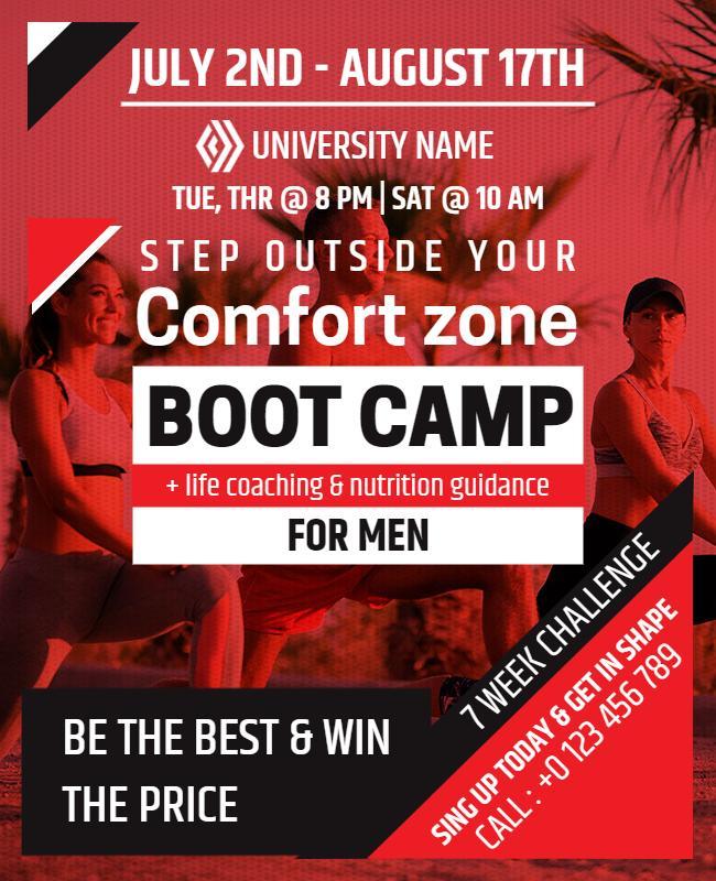 Mens Fitness Boot Camp Flyer Template