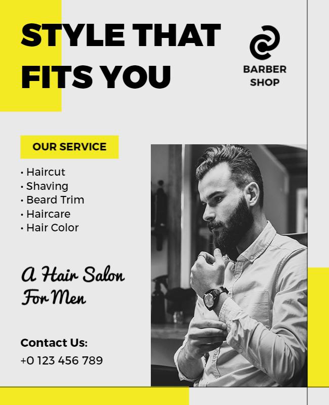 Mens Hair Salon Flyer Template