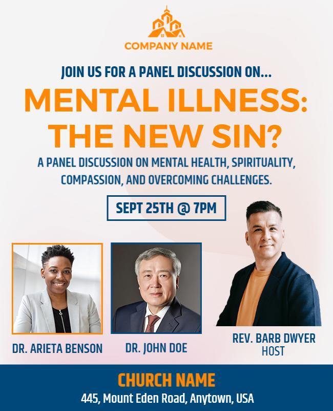 Mental Health and Spirituality Panel Discussion Flyer Template