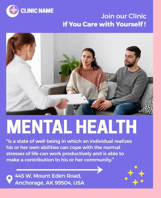 Mental Health Awareness Clinic Flyer Template