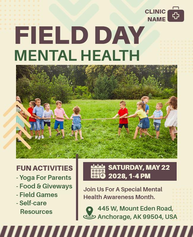 Mental Health Awareness Field Day Flyer Template