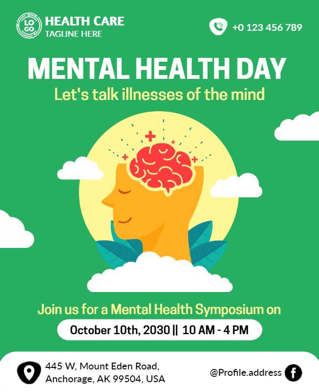 Mental Health Day Symposium Flyer Template