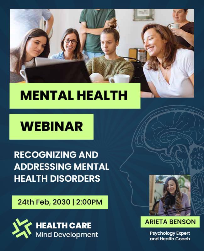 Mental Health Disorders Webinar Flyer Template