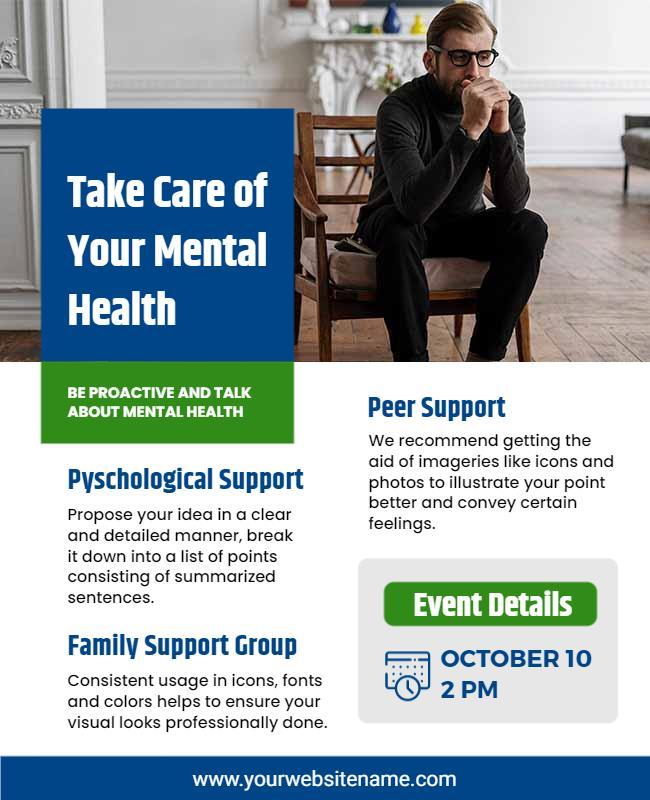 Mental Health Support Event Flyer Template