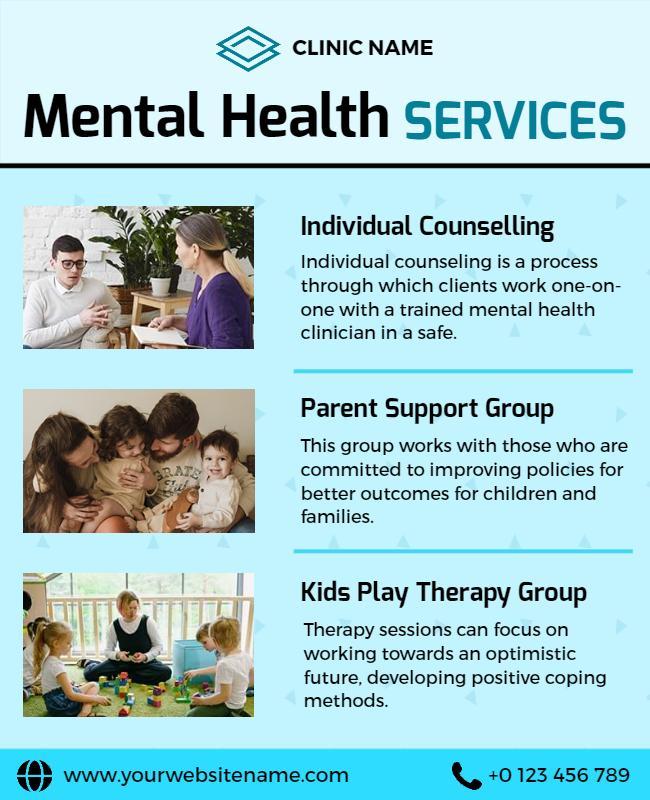 Mental Health Support Services Flyer Template