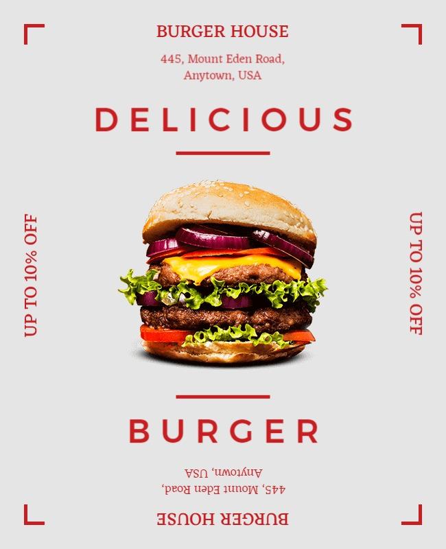 Mercury Minimalist Delicious Burger Flyer Template