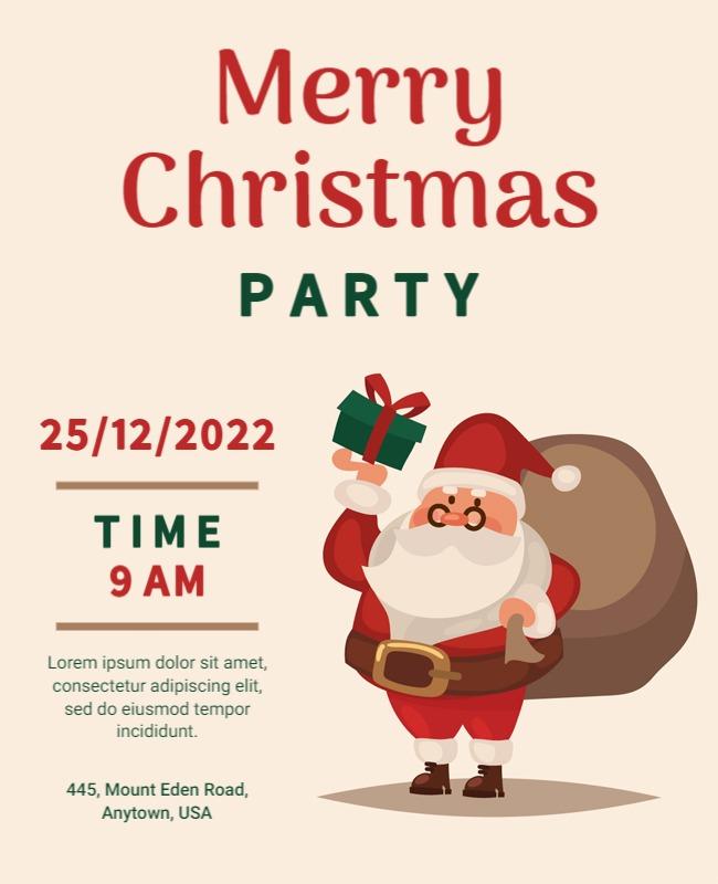 Merry Christmas Celebration Party Flyer Template