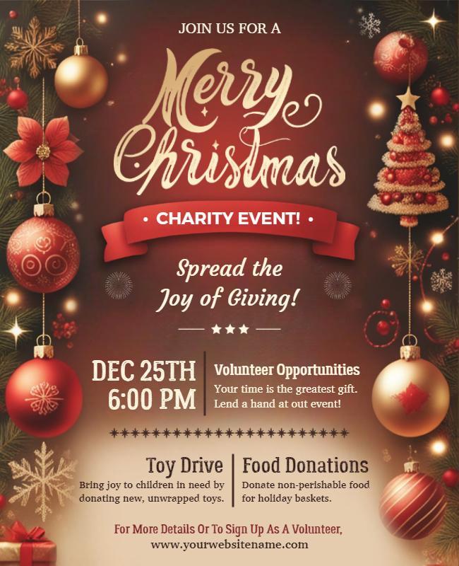 Merry Christmas Charity Event Flyer Template