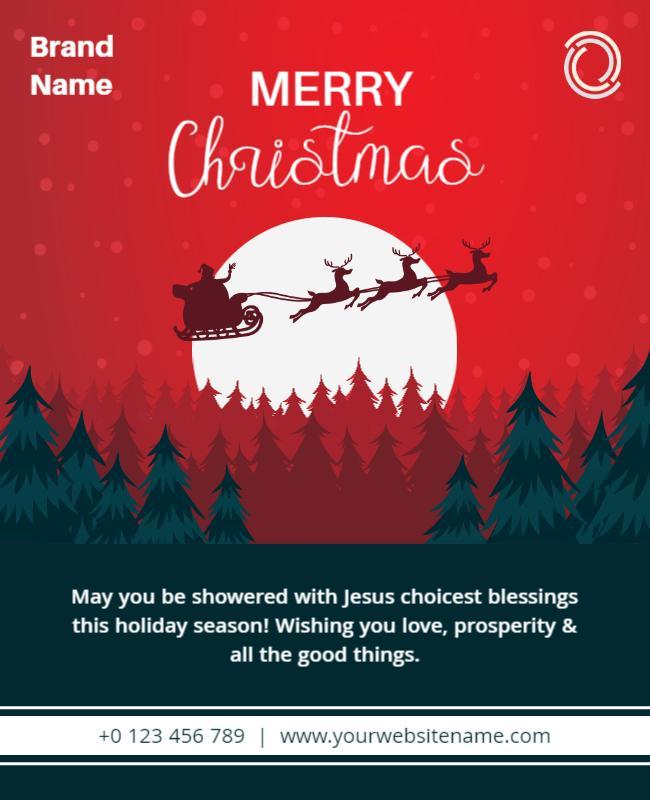 Merry Christmas Flyer or Christmas Promo Flyer Design Template