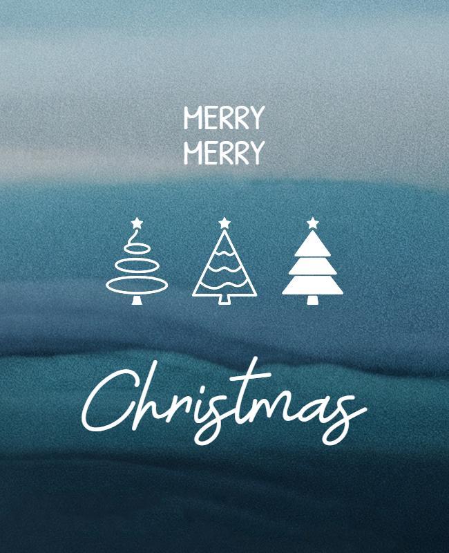 Merry Christmas Holiday Greeting Poster Template