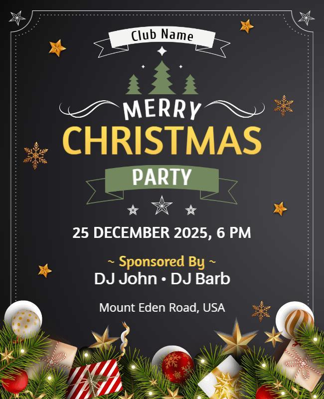 Merry Christmas Party Flyer Template